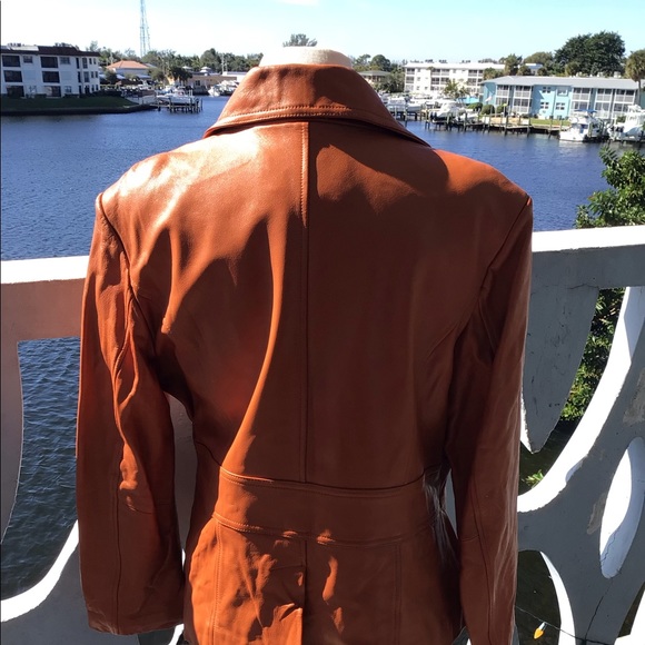 Jerry Lewis Classic Luxuries Leather Jacket with Bamboo Slip Ring Belt - NWT - Picture 4 of 16